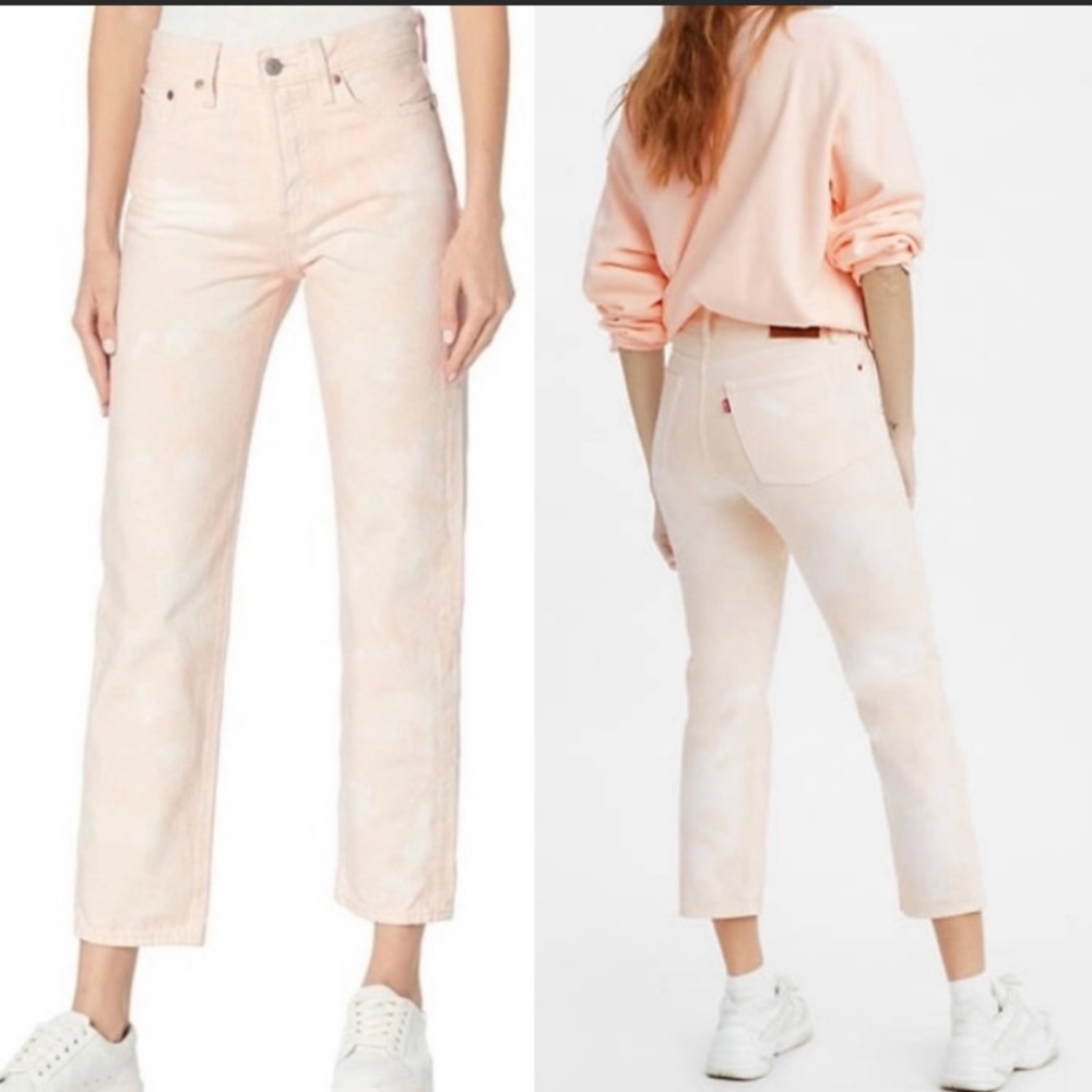 Levi's wedgie straight high rise pink button fly Jeans Size 27